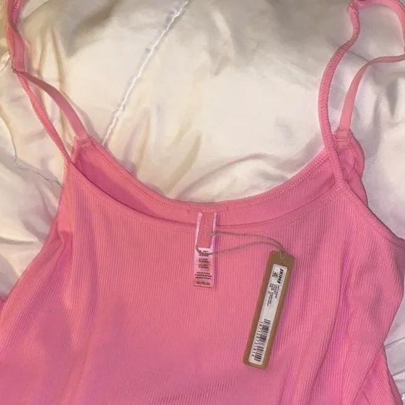 strapless open back dress Tie Strap Acid Pink Midi Slip Dress